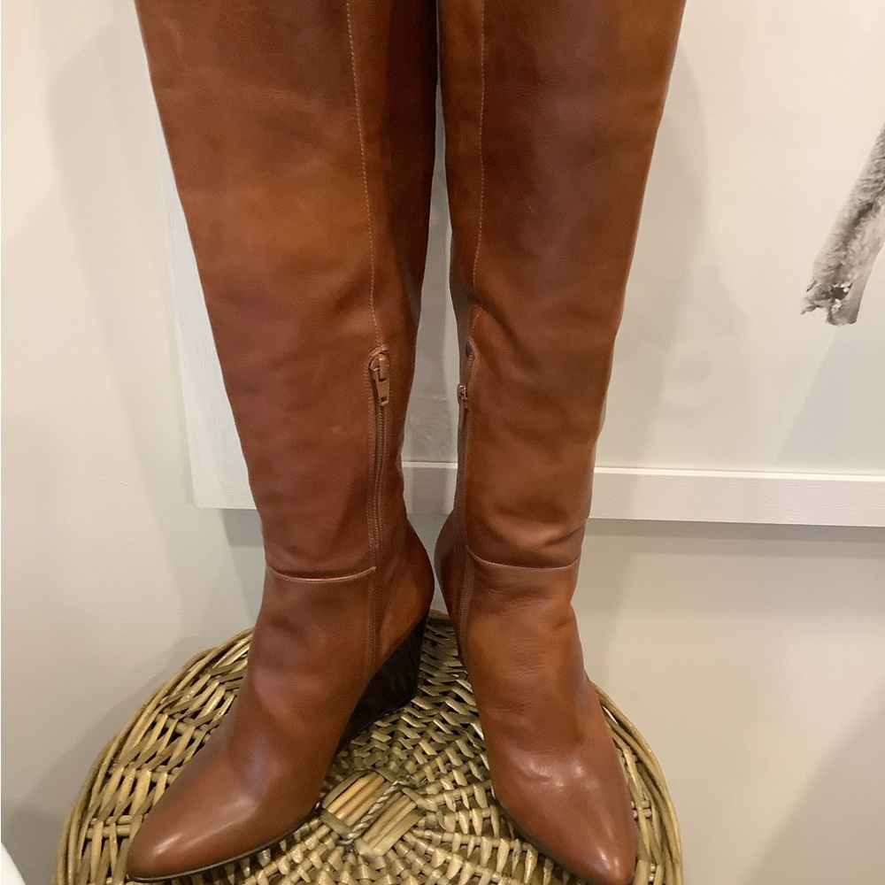 Stuart Weitzman chestnut leather tall boot